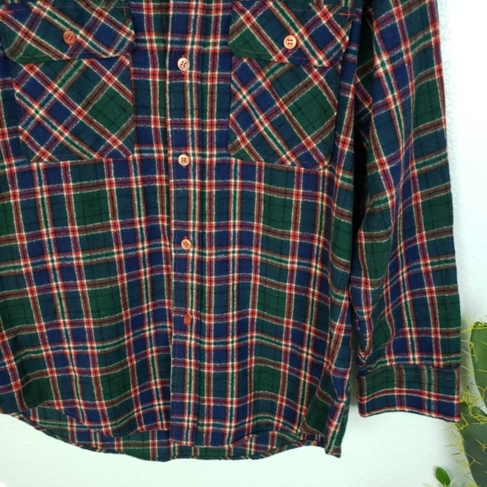 Vintage BRIGGS Sierra Madre Wool Blend Plaid Shirt Shacket Korea size M - Picture 14 of 14